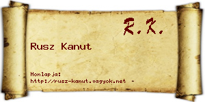 Rusz Kanut névjegykártya